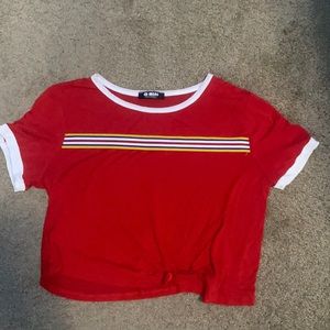 FOREVER21 red & white crop top (size S)